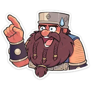 😓 卡通, 矮人, 角色, 幻想, 胡子, 指着 telegram sticker