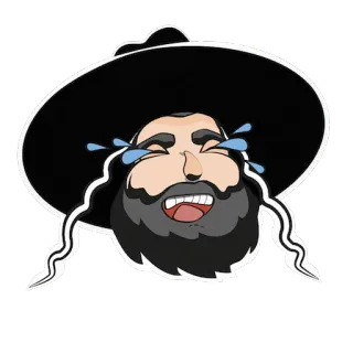 😂 pleurer, rire, dessin animé, joie, juif orthodoxe telegram sticker