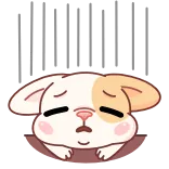 😞 perro, dormilón, lindo, dibujos animados, animal whatsapp sticker