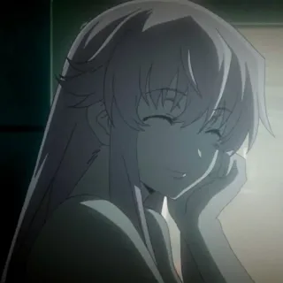 💈 Yuno Gasai Mirai Nikki Anime, Yandere, Cheveux roses, Fille, Future Diary whatsapp sticker