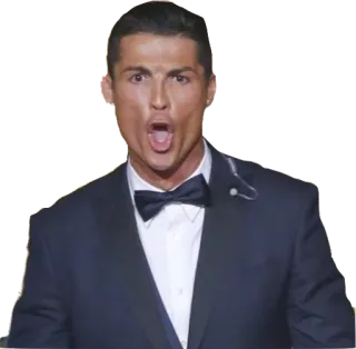 😮 Cristiano Ronaldo soccer, football, athlete, celebrity, portrait telegram sticker