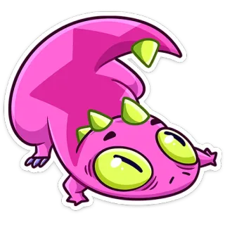 😬 monster, cartoon, pink, animal, creature, funny, illustration telegram sticker