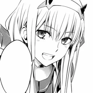 ☺️ Zero Two Darling in the Franxx อนิเมะ, มังงะ, Zero Two, Darling in the Franxx, ตัวละคร, ภาพประกอบ telegram sticker