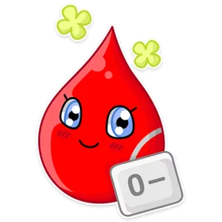 🅾 0- blood, blood type, 0 negative, medical, health, drop, cartoon telegram sticker