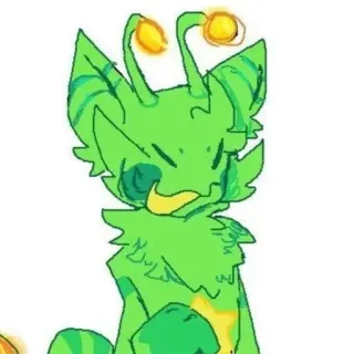 ❇️ Obcy, Stworzenie, Potwór, Zielony, Kreskówka, Uroczy, Postać, Zwierzę telegram sticker