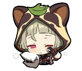 🥱 anime, cute, sleepy, hood, pillow, kawaii telegram sticker