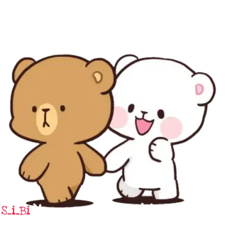 👫 熊, 可爱, 卡通, 友谊, 卡哇伊, 迷人 telegram sticker