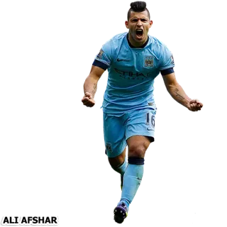 ⚽ ALI'AFSHAR sepak bola, atlet, Manchester City, sepak bola telegram sticker