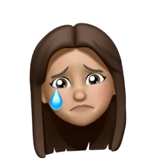 ❤️ Emoji, Triste, Chorando, Mulher, Rosto, Arte digital, Emocional whatsapp sticker