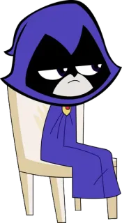 😐 Raven Teen Titans Go! Raven, Młodzi Tytani, Kreskówka, Postać, Superbohater, Animowany telegram sticker