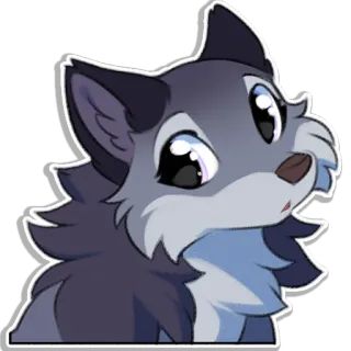 😮 wolf, cute, animal, puppy, dog telegram sticker