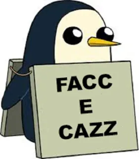 🐧 FACC E CAZZ pingwin, kreskówka, obraźliwy język, naklejka telegram sticker