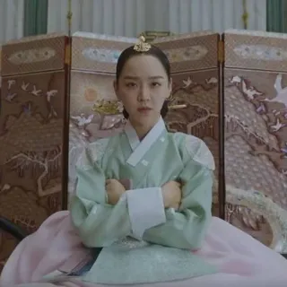 😑 korean, historical, woman, traditional, angry, attitude telegram sticker