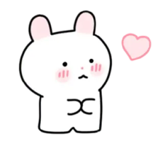 💭 兔子, 可爱, 爱, 卡通, 表情符号, 贴纸, 爱心 telegram sticker