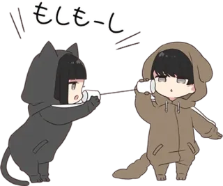 📱 もしもーし Anime, Hoạt hình, Động vật, Kawaii, Manga, Dễ thương telegram sticker