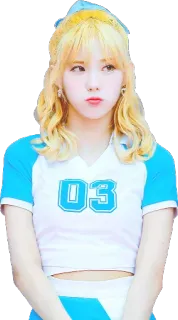 😶 03 kpop, idol, cute, female, blonde, blue, kawaii telegram sticker
