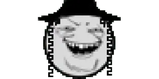 😁 Meme, Internet, Trollface, Chapéu telegram sticker