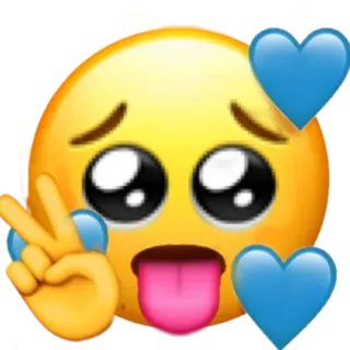 😛 이모지, 평화 기호, 하트, 귀여운, 스티커 whatsapp sticker