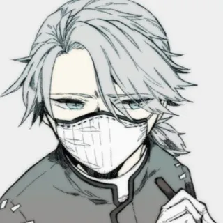 🤔 Anime, Manga, Charakter, Maskiert, Digitale Kunst, Männlich, Skizze telegram sticker