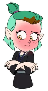 😳 Amity Blight The Owl House อมิตี้ ไบลท์, บ้านนกฮูก, ดิสนีย์, สติกเกอร์ตัวละคร, การ์ตูน telegram sticker
