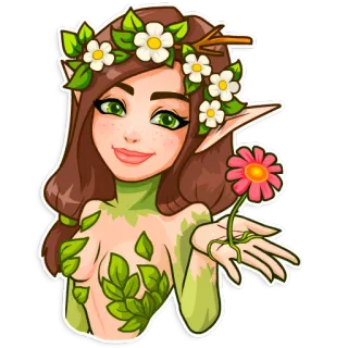 ☺️ elf, fairy, nature, flower, fantasy, woman telegram sticker
