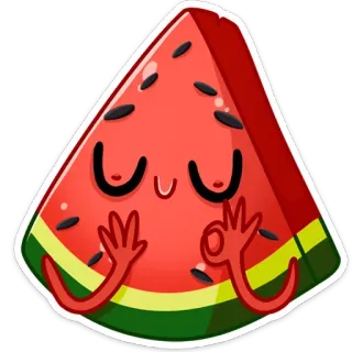 👌 anguria, frutta, ok, cibo, cartone animato whatsapp sticker