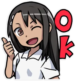 👍 OK Anime, Pollice su, Ok, Cartone animato, Ragazza telegram sticker