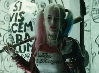 😒 Harley Quinn Suicide Squad Daddy's Little Monster Harley Quinn, Suicide Squad, DC Comics, villain, bat, comic book character, female character telegram sticker