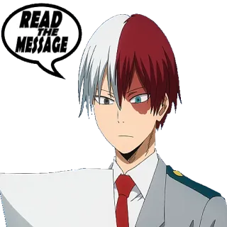 📪 Shoto Todoroki My Hero Academia READ THE MESSAGE Anime, Shoto Todoroki, My Hero Academia, Manga, Sticker telegram sticker