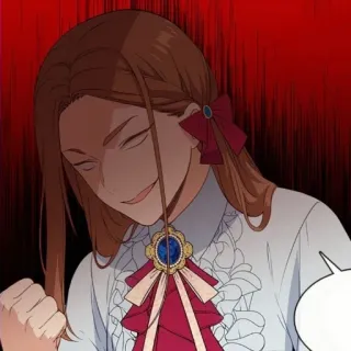 👗 Anime, Manga, Dibujos animados, Mujer, Sonrisa burlona, Planeando telegram sticker