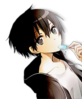 😶 Anime, Menino, Sorvete, Pirulito, Mangá, Desenho animado telegram sticker