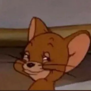 🐭 Jerry Mouse Tom and Jerry Cartone animato, Topo, Sorrisetto, Meme, Divertente telegram sticker
