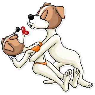 😘 anjing, kartun, baju renang, hewan, ilustrasi whatsapp sticker