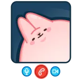 🫥 Cartoon, Schattig, Konijntje, Konijn, Dier, Roze telegram sticker