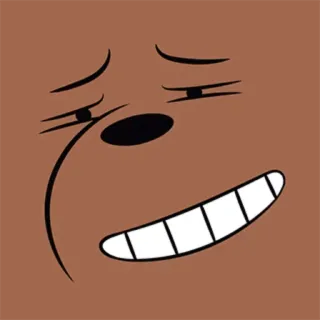 😁 Grizzly Bear We Bare Bears Cartoon, Bär, Grizzly, Lustig, Fröhlich, We Bare Bears, Charakter whatsapp sticker