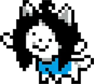 🐱 Annoying Dog Undertale videojuego, pixel art, perro, blanco whatsapp sticker