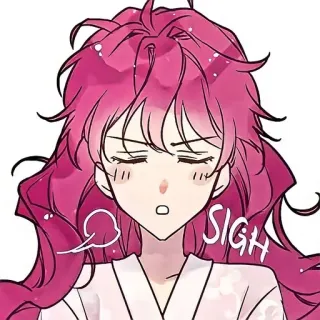 💭 SIGH sigh, frustration, manga, anime, pink hair telegram sticker