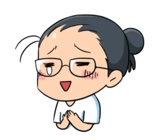 😌 卡通, 眼镜, 害羞, 问候, 角色 telegram sticker