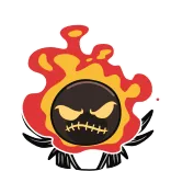 😠 fire, monster, demon, angry, cartoon, sticker whatsapp sticker