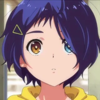 🌟 Ai Ohto Wonder Egg Priority anime, chica, Ai Ohto, Wonder Egg Priority, linda, manga, amarillo, ojos telegram sticker
