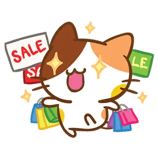 😃 SALE 猫, セール, ショッピング, 可愛い, 漫画, アニメ, キャラクター telegram sticker