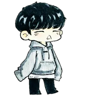 🌨 kartun, karakter, chibi, lucu, cat air, stiker telegram sticker