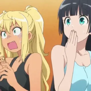 🤭 anime, shocked, cartoon, girls, surprised telegram sticker