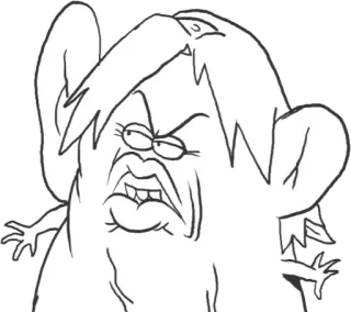 😒 cartoon, angry, character, illustration, sketch, expression telegram sticker