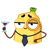 🎩 banane, détective, monocle, cravate, dessin animé, cocktail, drôle telegram sticker
