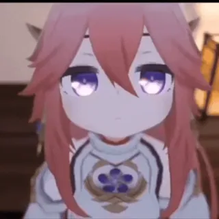 ❔ Yae Miko Genshin Impact anime, cartoon, video game, Genshin Impact, Yae Miko, character telegram sticker