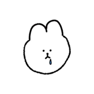 🤤 coelho, triste, lágrima, fofo, adesivo, animal, coelhinho telegram sticker