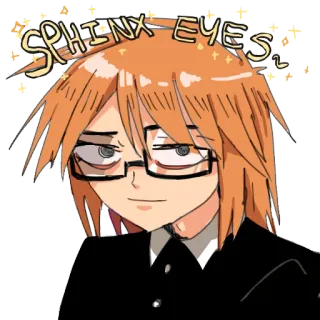 😏 SPHINX EYES! Anime, Esfinge, Ojos, Gafas, Dibujos animados telegram sticker