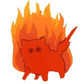 🔥 cat, fire, animal, flames, pet telegram sticker