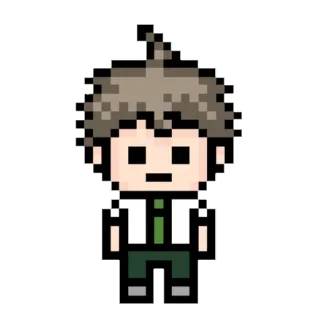 👾 Hajime Hinata Danganronpa Anime, Pixel art, Video game, Personagem, Danganronpa whatsapp sticker
